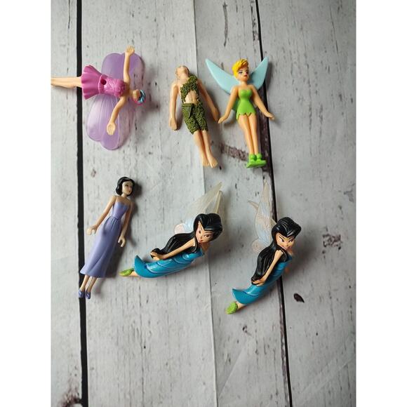 Disney Tinkerbell Fairies Lot of 6 Figures PVC Toy Cake Topper Multicolor - Picture 1 of 11
